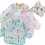 HaimoBurg 5 Pcs Long Sleeved Baby Toddler Bibs Waterproof Sleeved Bib 3-24 Months